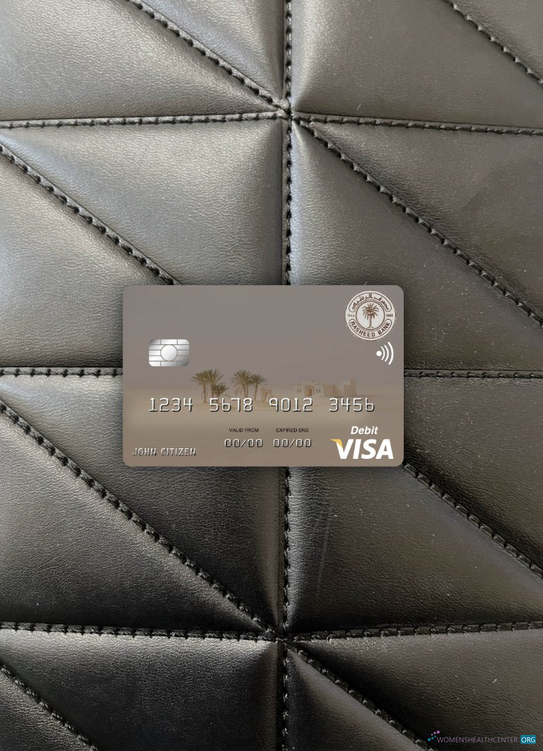 Download Iraq Rasheed Bank visa debit card photolook front Photoshop template